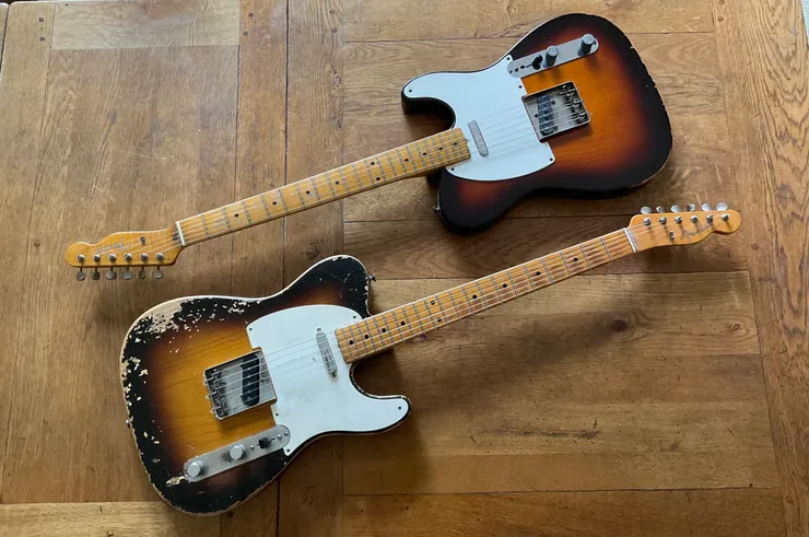 Fender Telecaster vintage and modern side by side