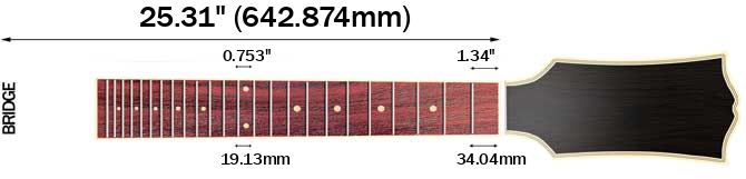 Washburn G55CE Koa's Scale Length