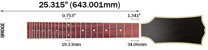 Harley Benton CLA-15M Solid Wood's Scale Length