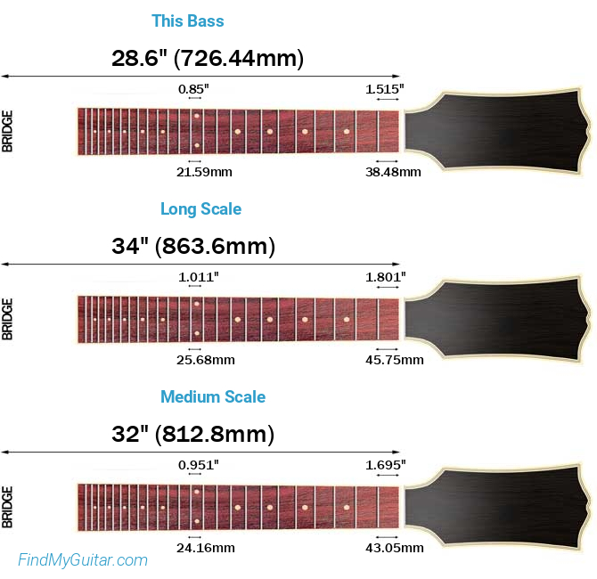 Fender Squier Mini Precision Bass Scale Length Comparison